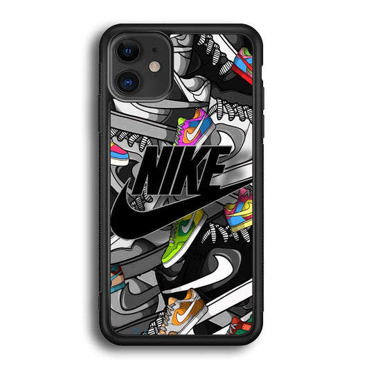 Nike Collection Shoes Black Logo iPhone 12 Case-Xtracase