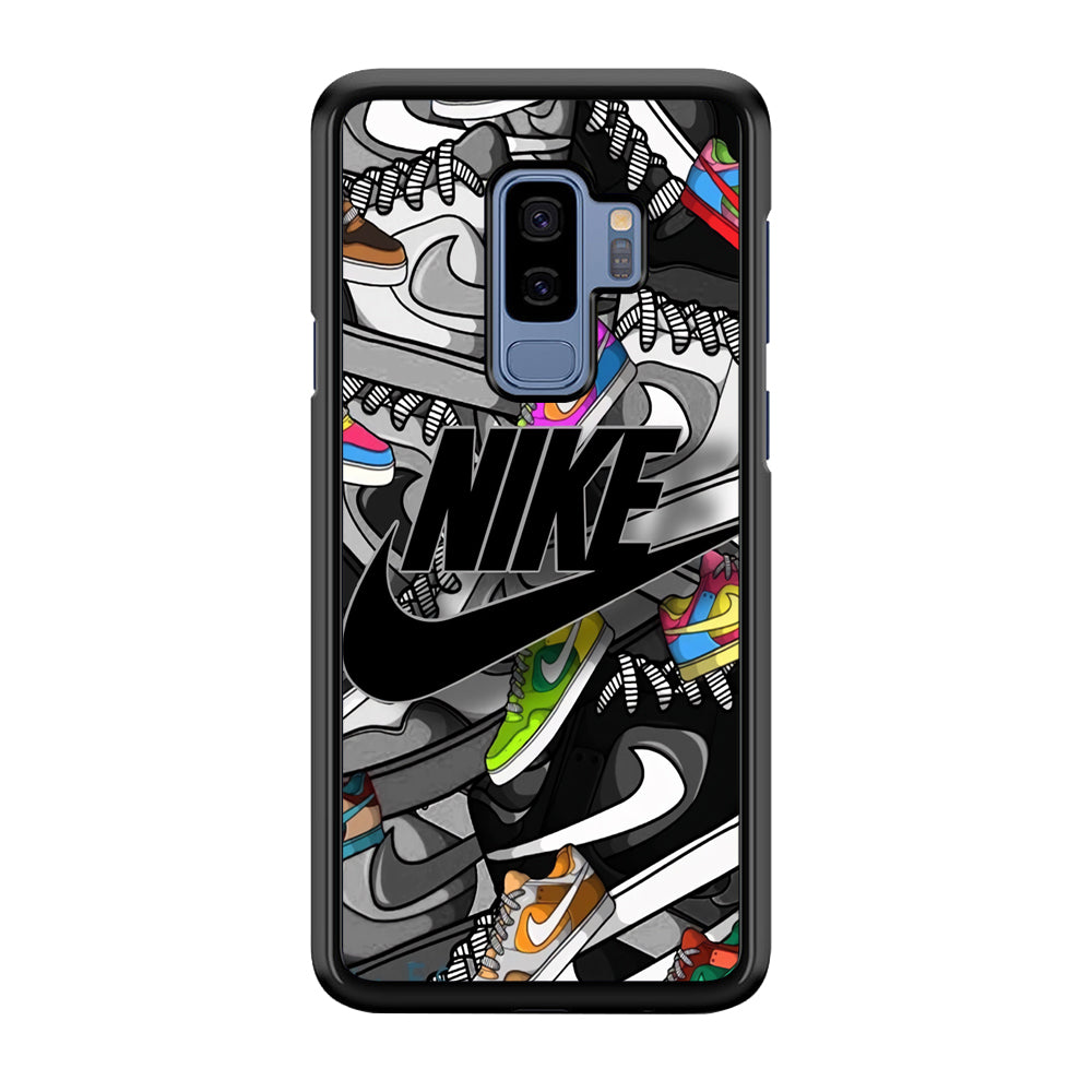 Nike Collection Shoes Black Logo Samsung Galaxy S9 Plus Case-Xtracase