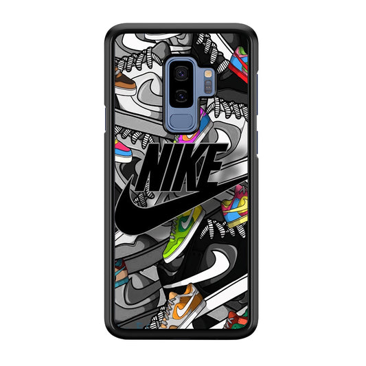 Nike Collection Shoes Black Logo Samsung Galaxy S9 Plus Case-Xtracase