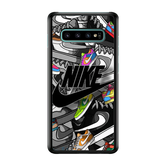 Nike Collection Shoes Black Logo Samsung Galaxy S10 Plus Case-Xtracase