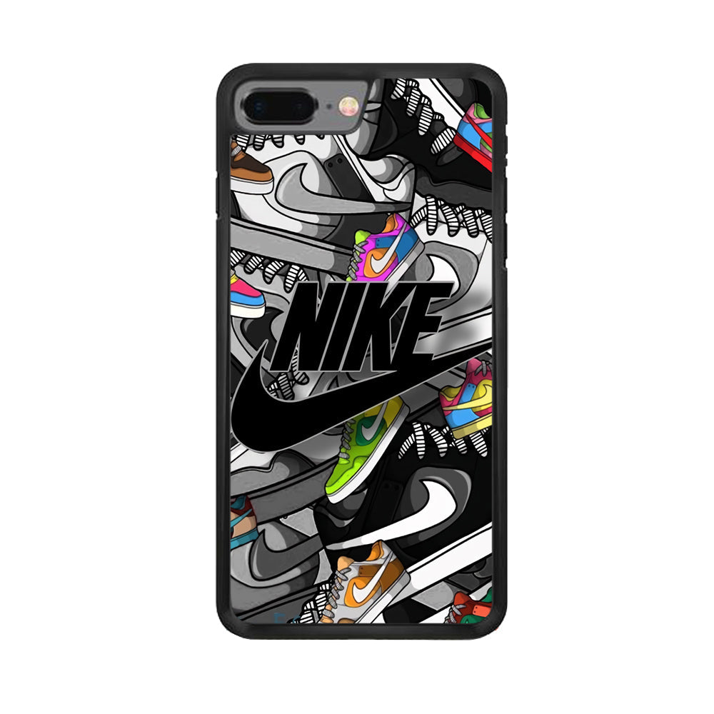 Nike Collection Shoes Black Logo iPhone 8 Plus Case-Xtracase