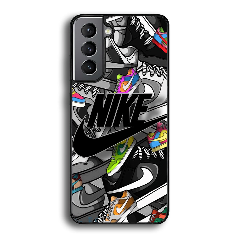 Nike Collection Shoes Black Logo Samsung Galaxy S21 Case-Xtracase