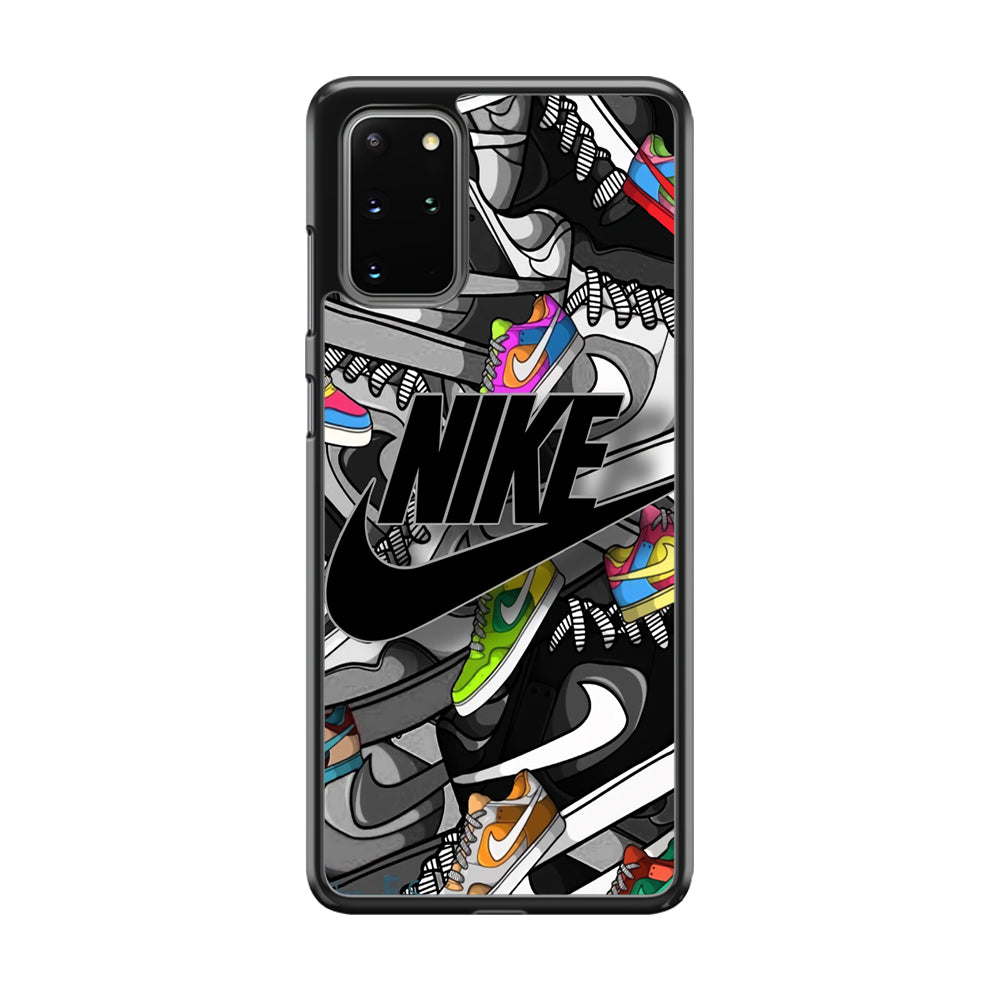 Nike Collection Shoes Black Logo Samsung Galaxy S20 Plus Case-Xtracase