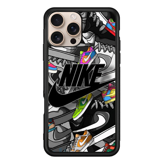 Nike Collection Shoes Black Logo iPhone 16 Pro Max Case - Xtracase