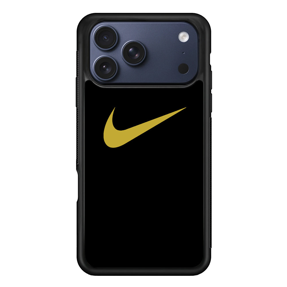 Nike Gold Logo Black iPhone 17 Pro Case - Xtracase