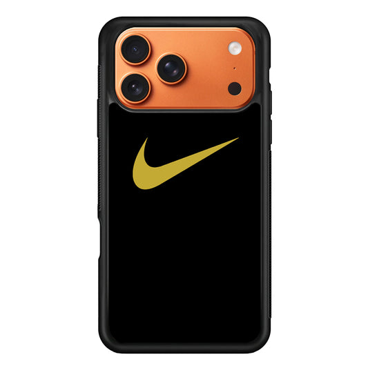 Nike Gold Logo Black iPhone 17 Pro Max Case