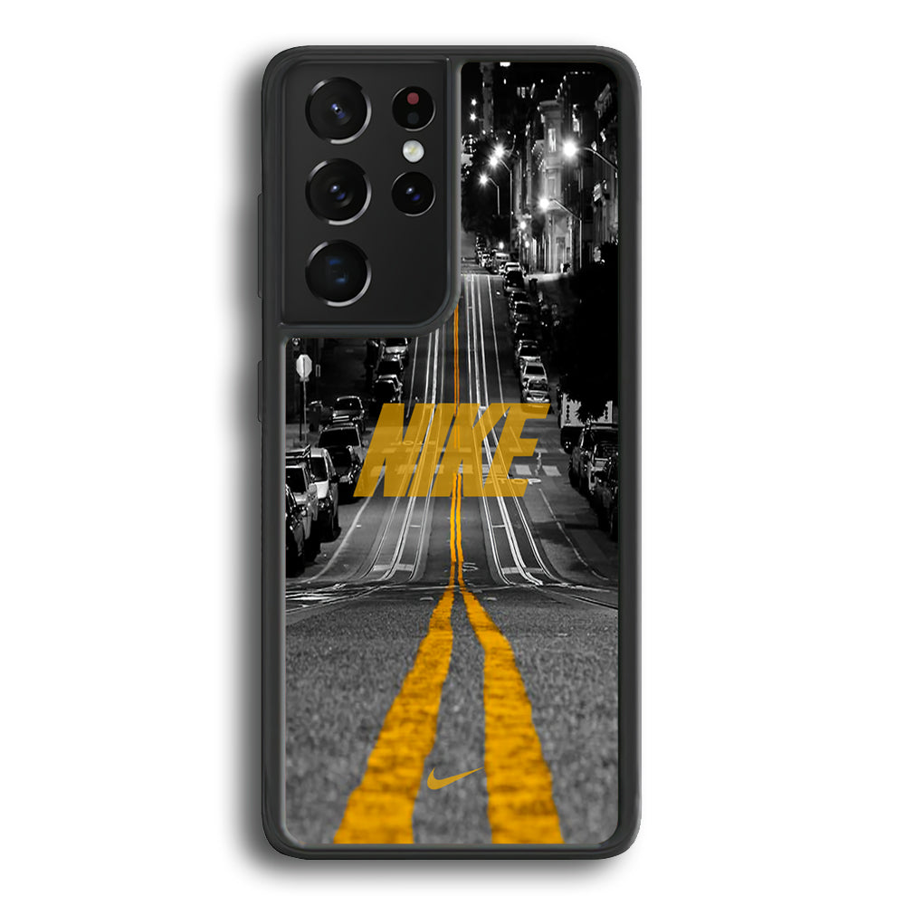 Nike Night Yellow Flames Samsung Galaxy S21 Ultra Case-Xtracase