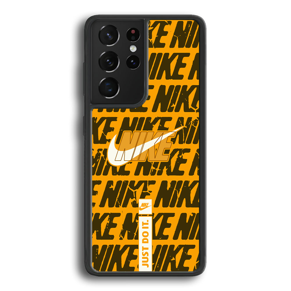 Nike Patern in Yellow Samsung Galaxy S21 Ultra Case-Xtracase