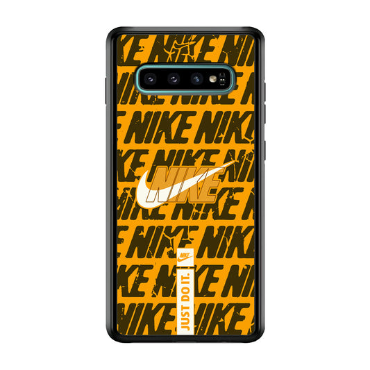 Nike Patern in Yellow Samsung Galaxy S10 Plus Case-Xtracase