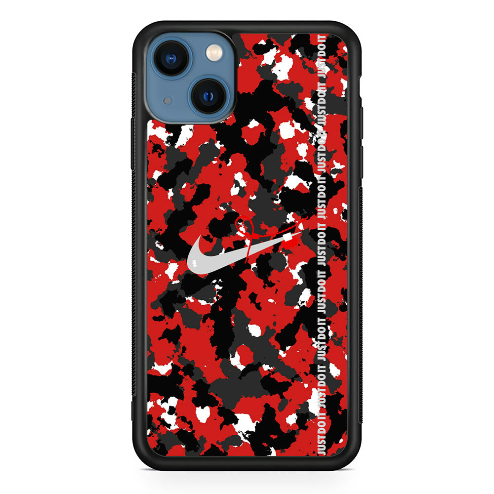 Nike Red Splash Camouflage iPhone 14 Plus Case-Xtracase