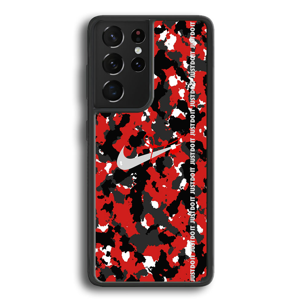 Nike Red Splash Camouflage Samsung Galaxy S21 Ultra Case-Xtracase
