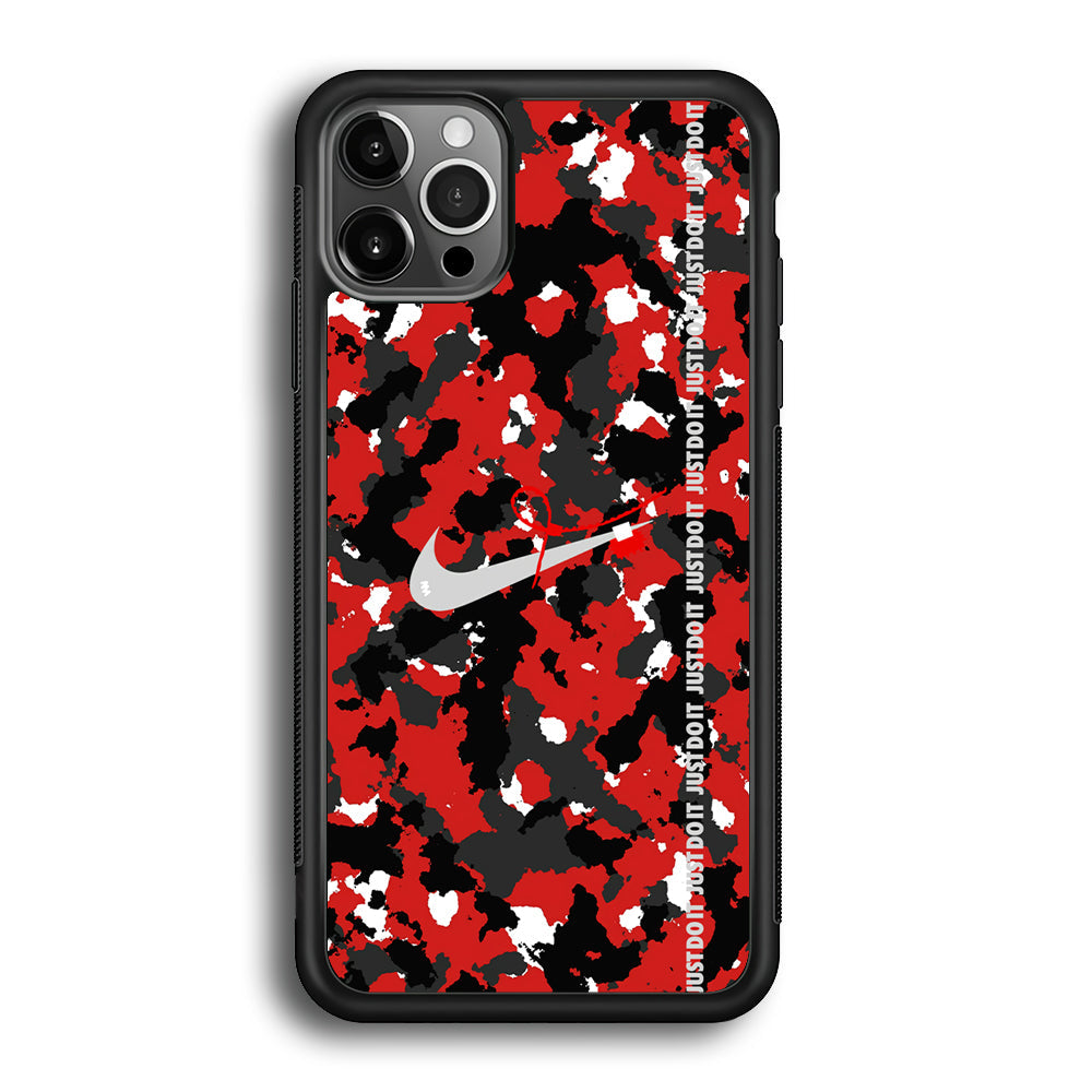 Nike Red Splash Camouflage iPhone 12 Pro Case-Xtracase