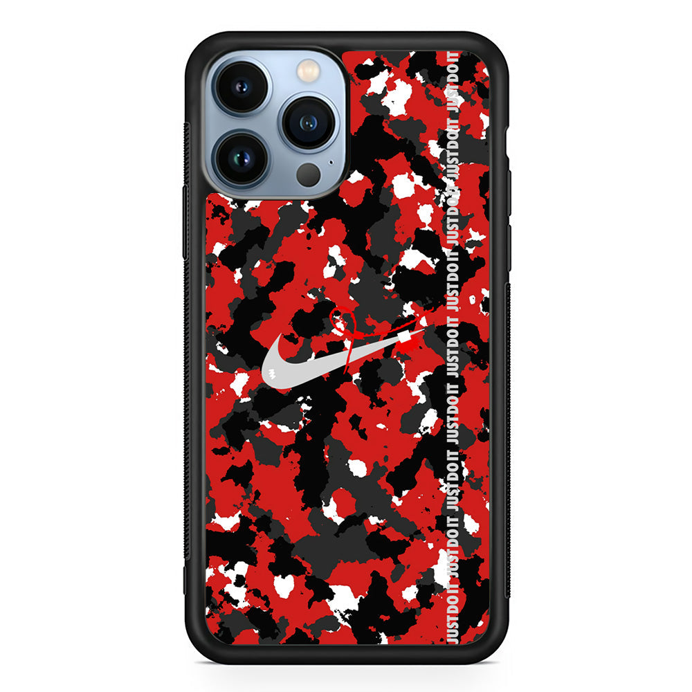 Nike Red Splash Camouflage iPhone 15 Pro Max Case-Xtracase