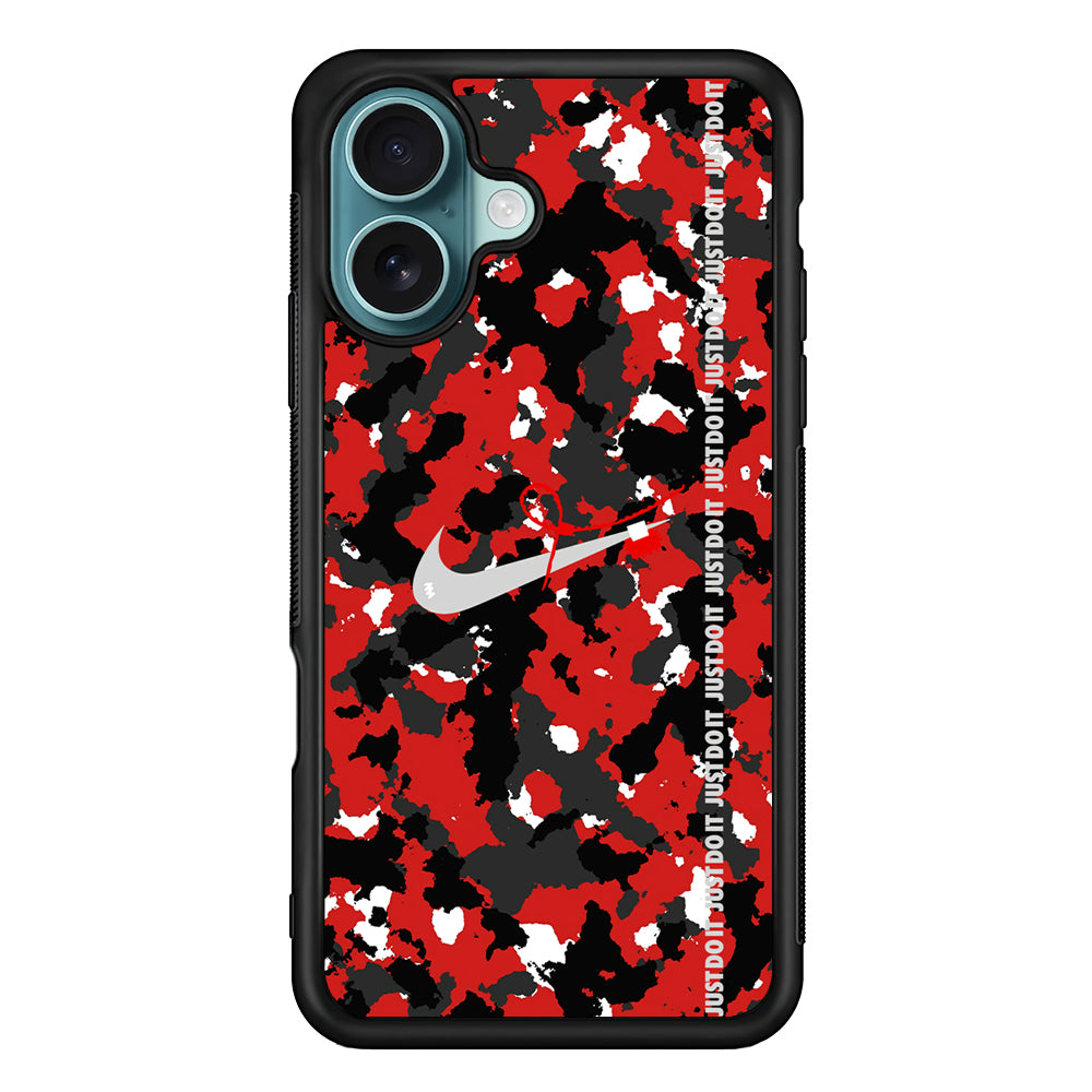 Nike Red Splash Camouflage iPhone 16 Case - Xtracase