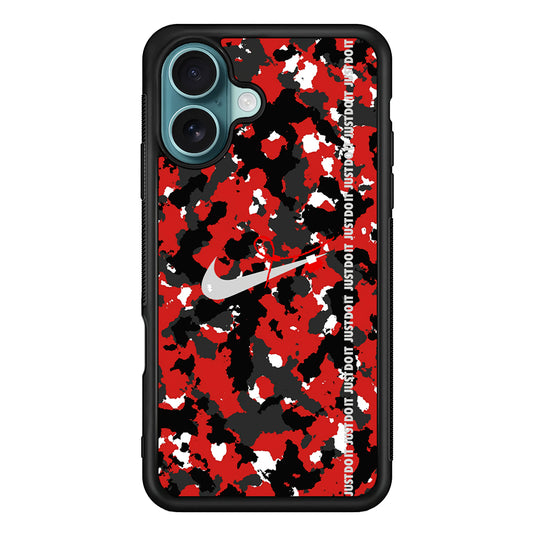 Nike Red Splash Camouflage iPhone 16 Case - Xtracase