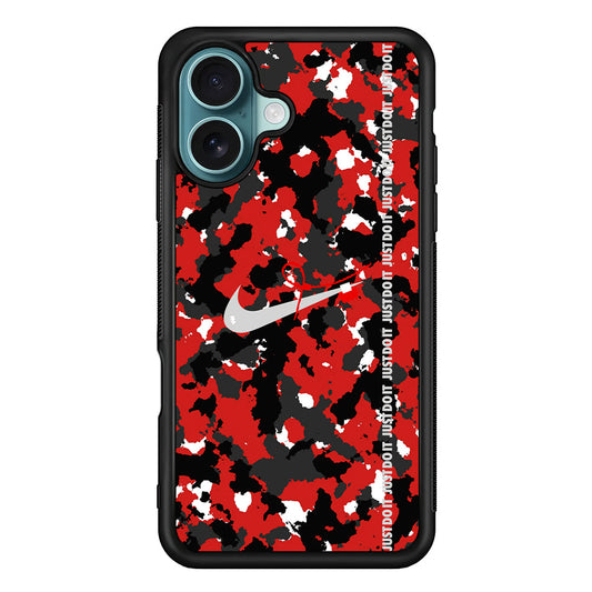 Nike Red Splash Camouflage iPhone 16 Plus Case - Xtracase