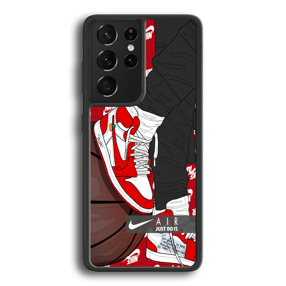 Nike Shiny Red Lava Samsung Galaxy S21 Ultra Case-Xtracase