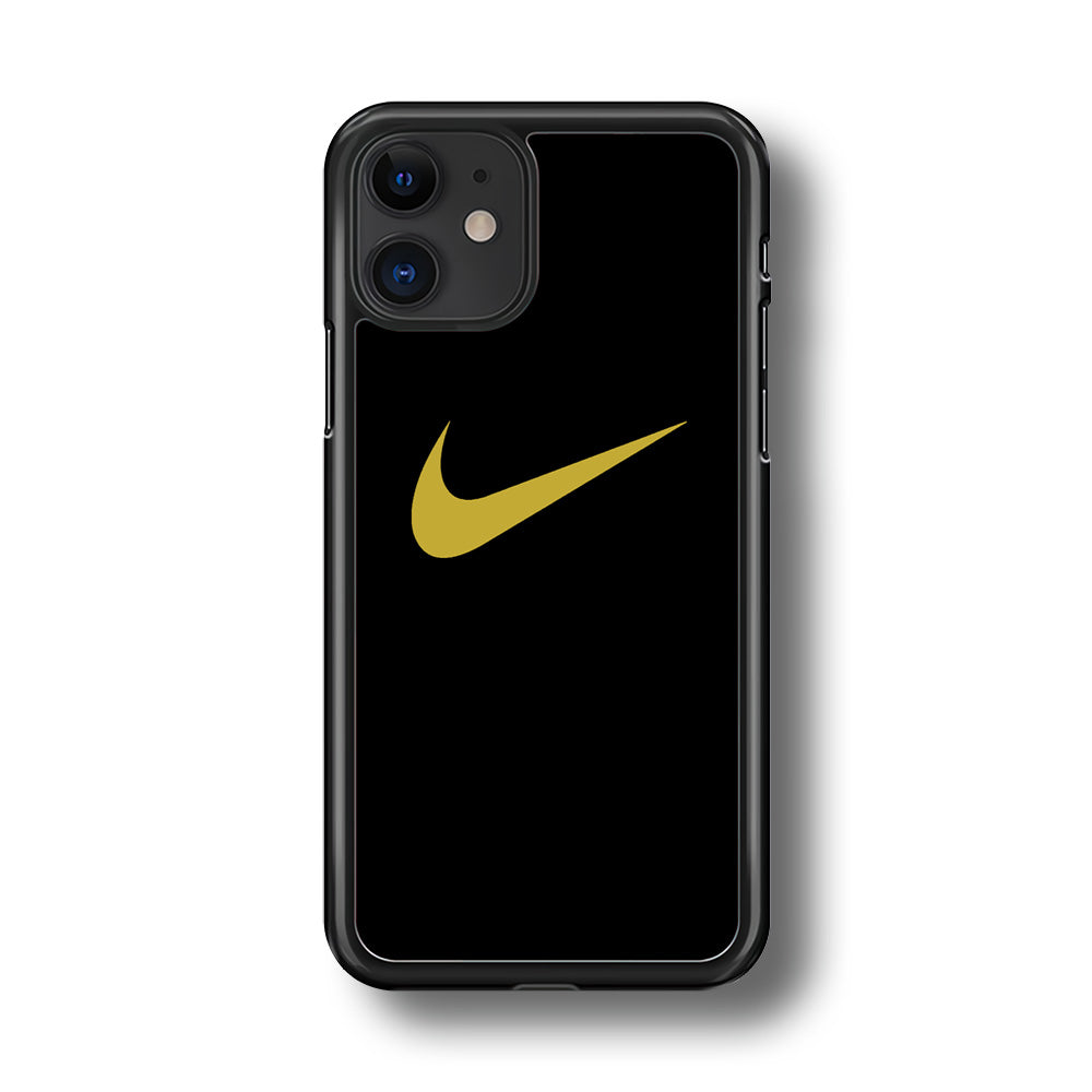 Nike Gold Logo Black iPhone 11 Case-Xtracase