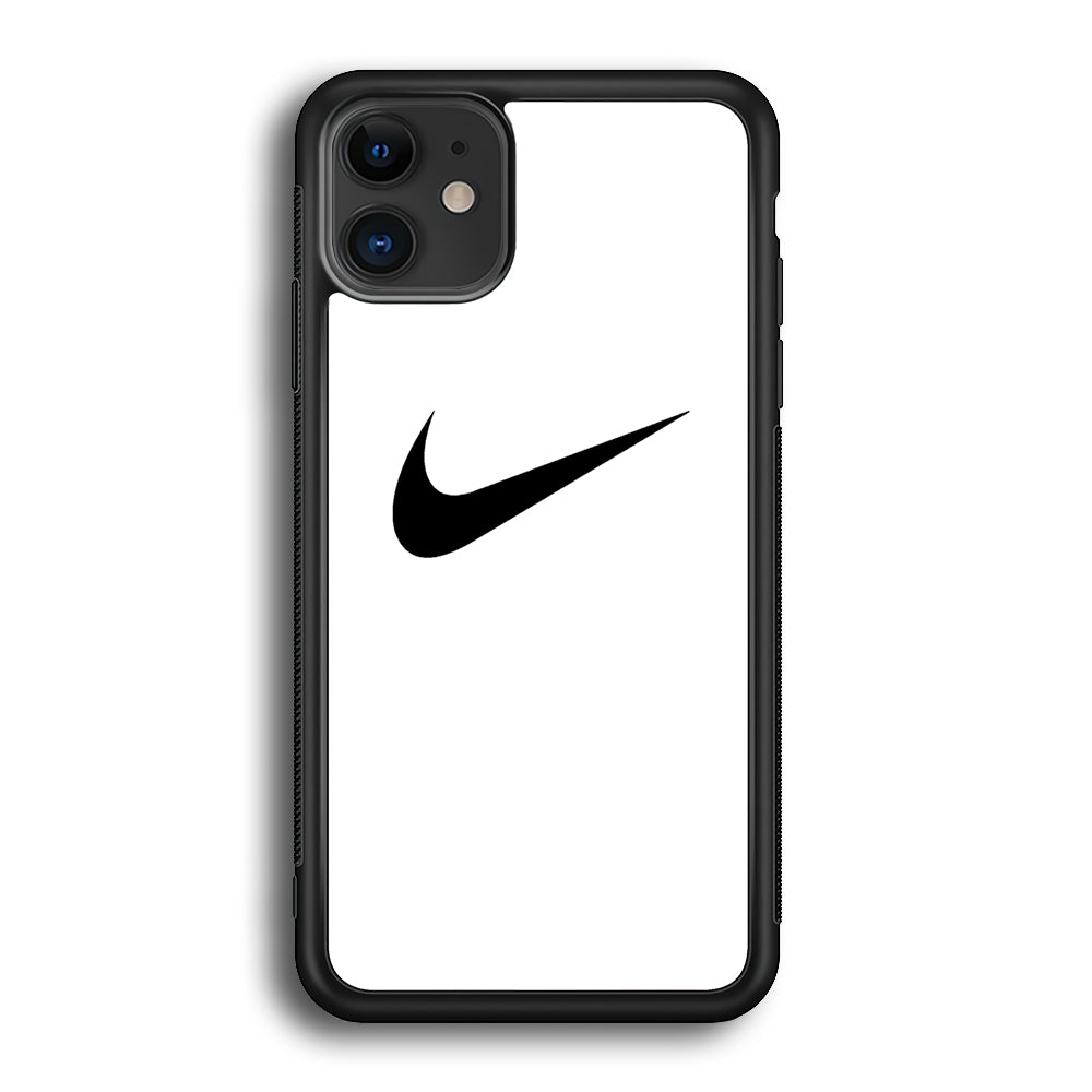 Nike White Milk Black Logo iPhone 12 Case-Xtracase