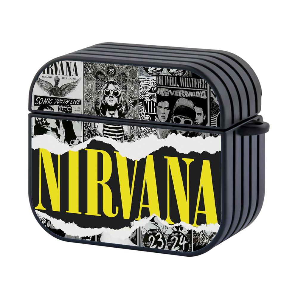 Nirvana Collage Storage Hard Plastic Case Cover For Apple Airpods 4-Xtracase