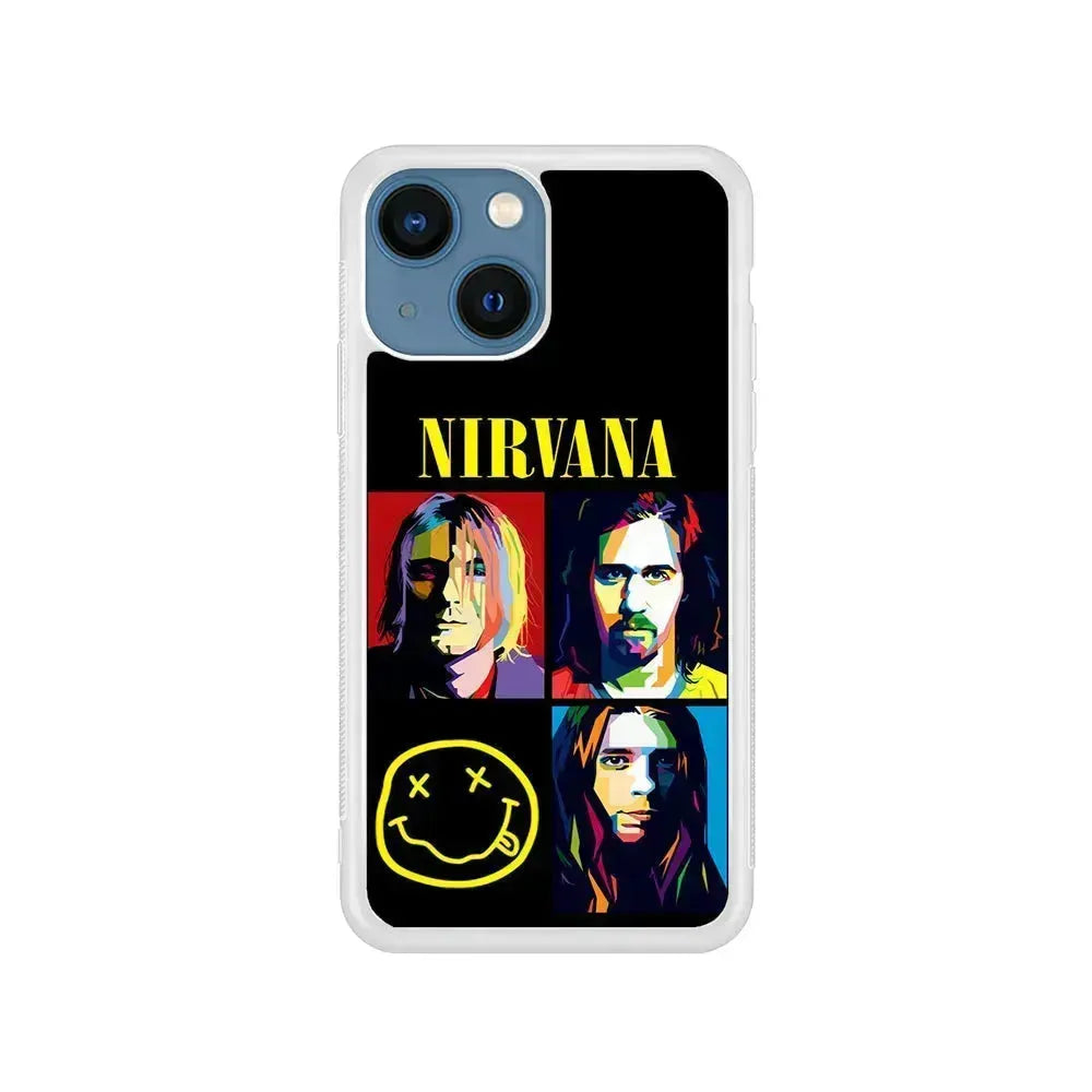 Nirvana Member Pop Art iPhone 13 Mini Case-Rubber / White (2D Case)-Xtracase