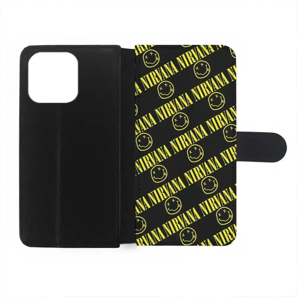 Nirvana Smiley Face iPhone 13 Mini Case-Flip Wallet Case-Xtracase