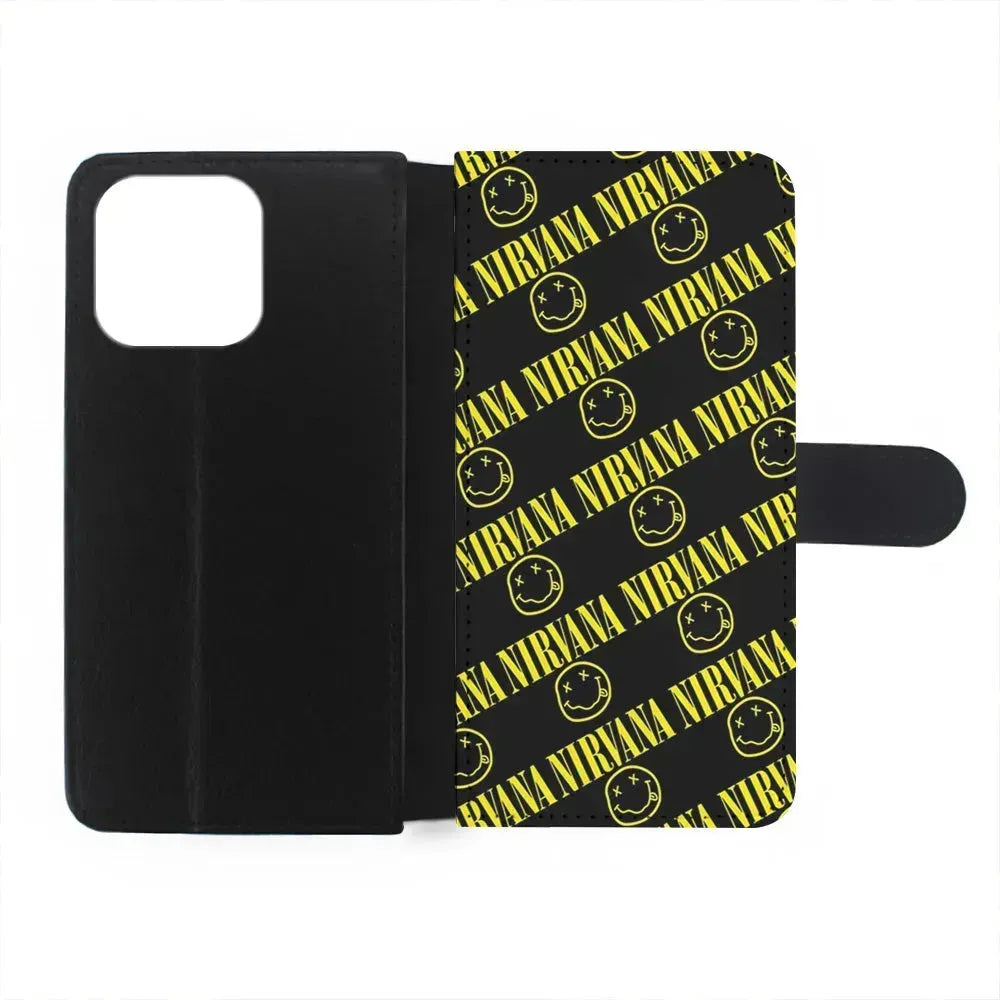 Nirvana Smiley Face iPhone 15 Pro Max Case-Flip Wallet Case-Xtracase