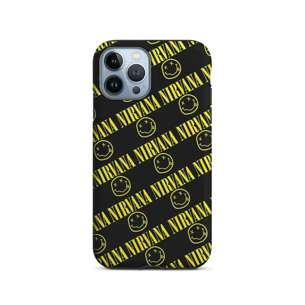 Nirvana Smiley Face iPhone 15 Pro Max Case-2 in 1 Tough Case-Xtracase