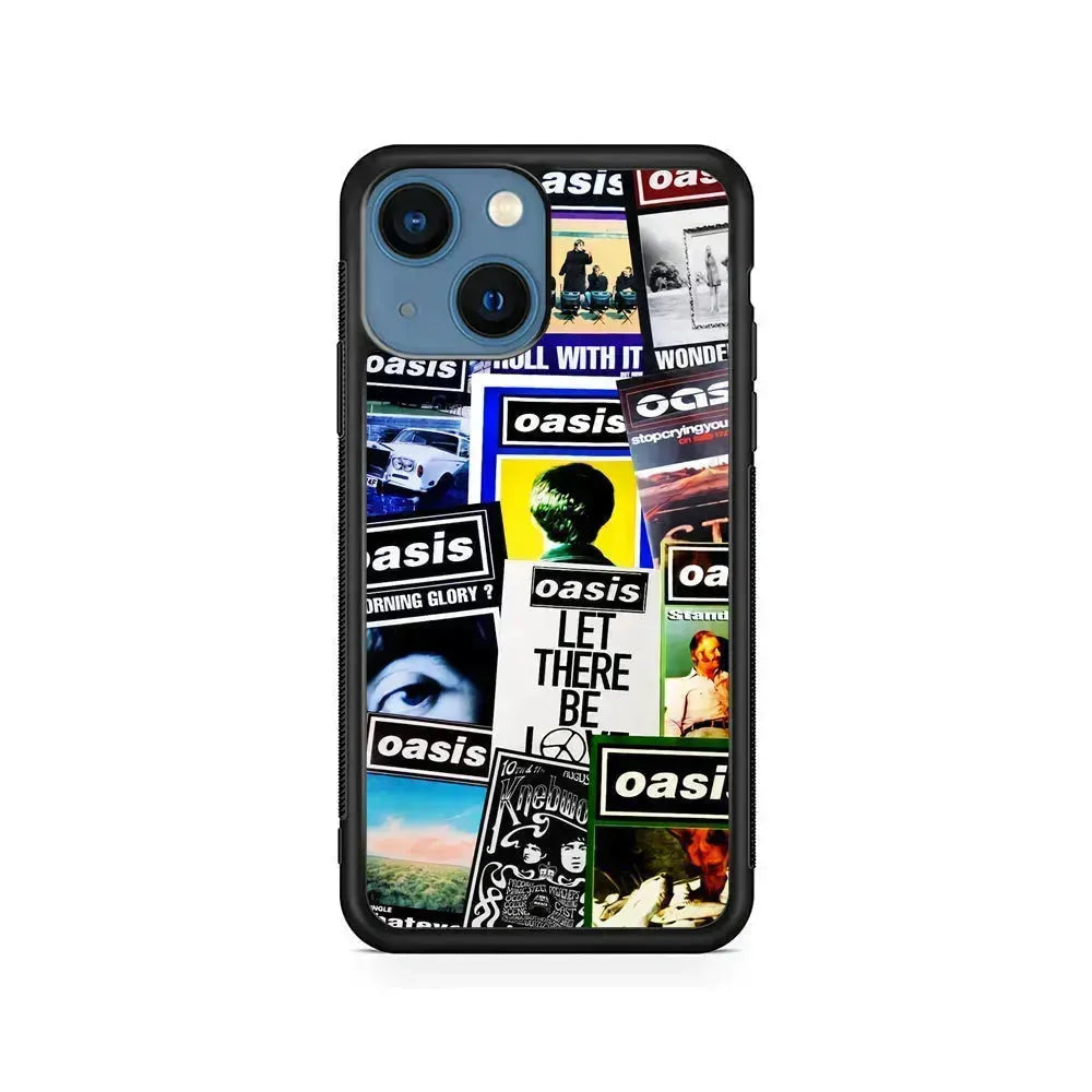 Oasis Album Cover iPhone 13 Mini Case-Rubber / Black (2D Case)-Xtracase
