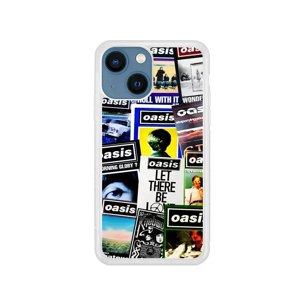 Oasis Album Cover iPhone 13 Mini Case-Rubber / White (2D Case)-Xtracase