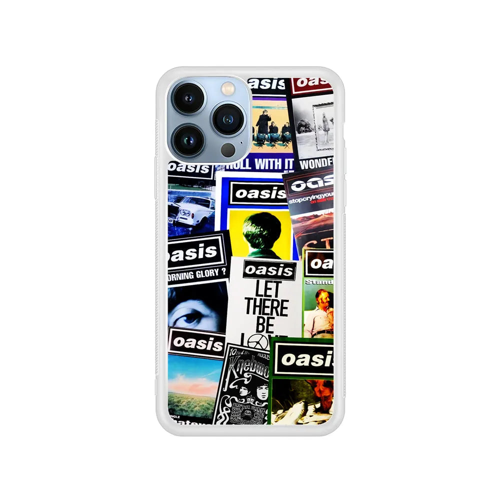Oasis Album Cover iPhone 13 Pro Case-Rubber / White (2D Case)-Xtracase