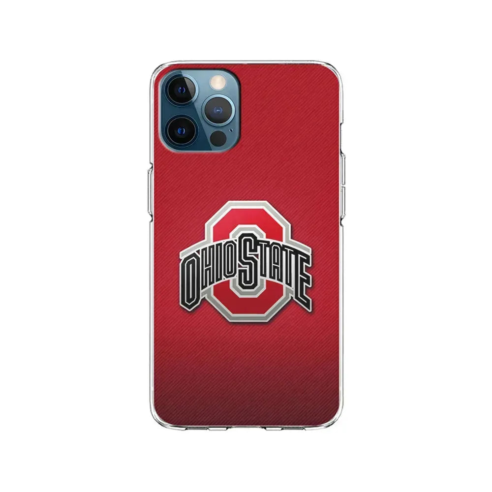Ohio State Logo Red iPhone 15 Pro Max Case-Clear Soft Case-Xtracase