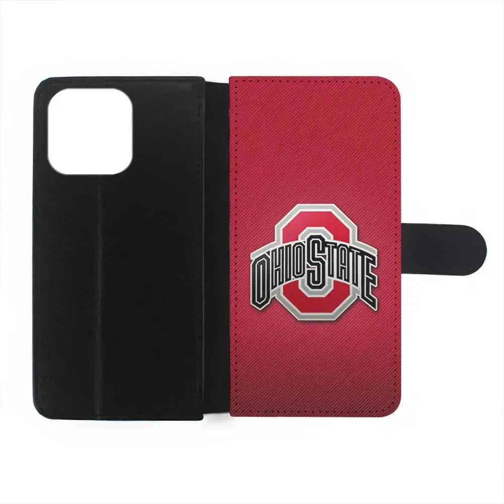 Ohio State Logo Red iPhone 15 Pro Max Case-Flip Wallet Case-Xtracase