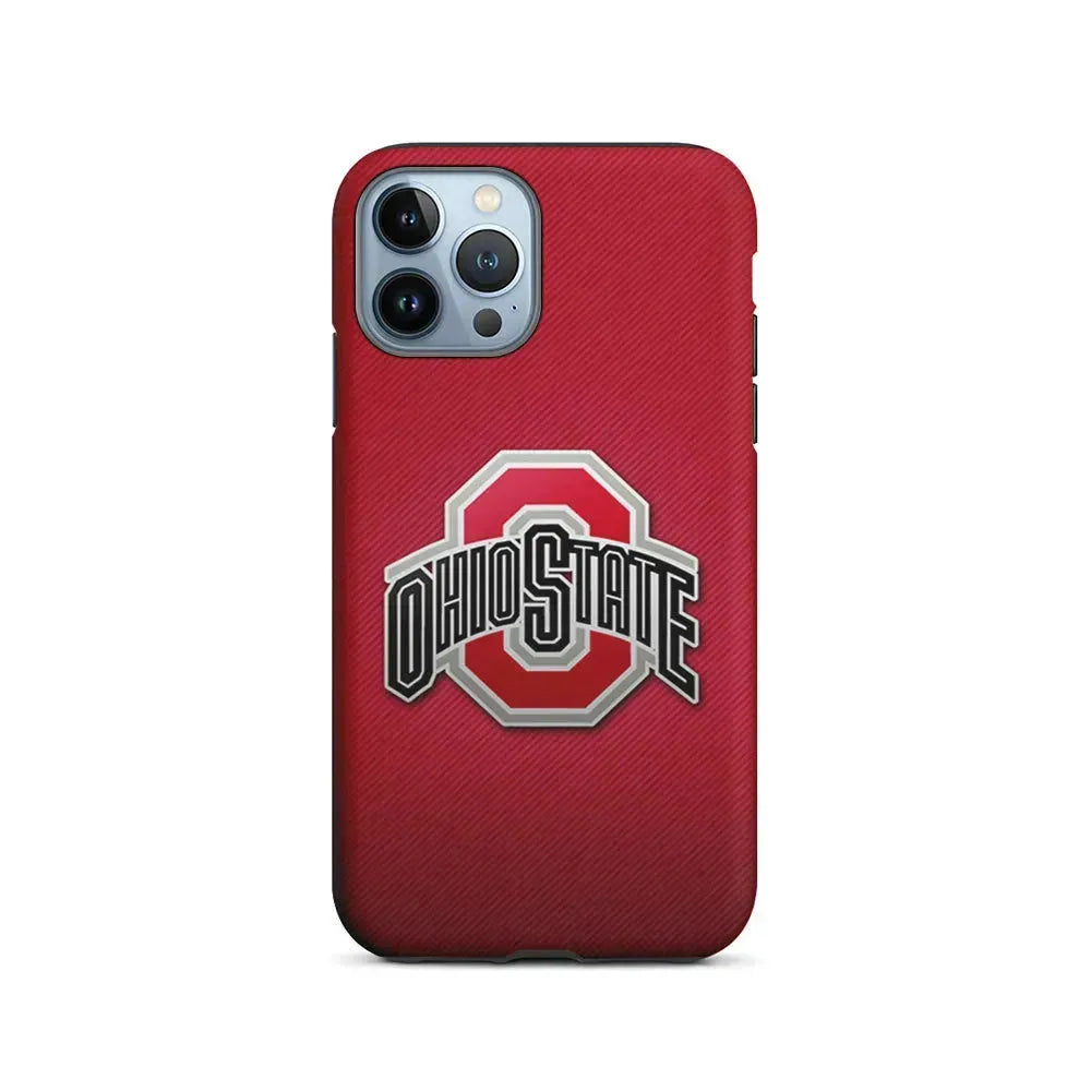 Ohio State Logo Red iPhone 15 Pro Max Case-2 in 1 Tough Case-Xtracase