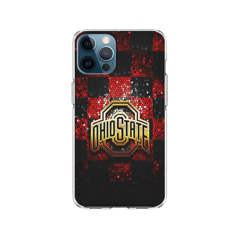 Ohio State Red Black Glitter iPhone 13 Pro Case-Clear Soft Case-Xtracase