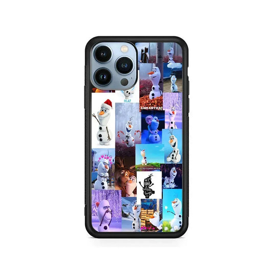Olaf Frozen Aesthetic iPhone 15 Pro Max Case-Rubber / Black (2D Case)-Xtracase