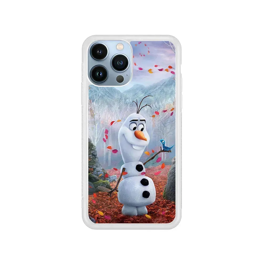Olaf Frozen in the morning iPhone 15 Pro Max Case-Rubber / White (2D Case)-Xtracase