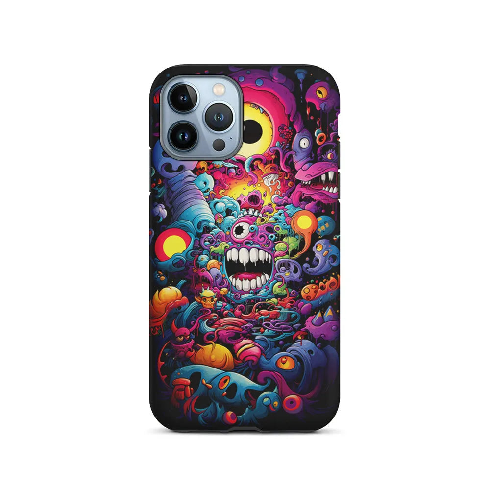 One Eyed Monster Doodle Art iPhone 13 Pro Case-2 in 1 Tough Case-Xtracase