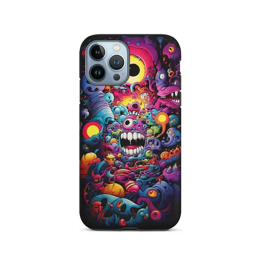 One Eyed Monster Doodle Art iPhone 15 Pro Max Case-2 in 1 Tough Case-Xtracase