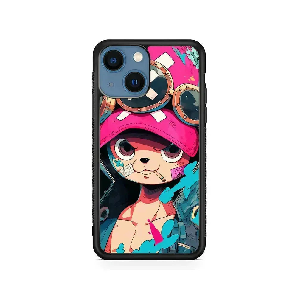 One Piece Bad Chopper iPhone 13 Mini Case-Rubber / Black (2D Case)-Xtracase