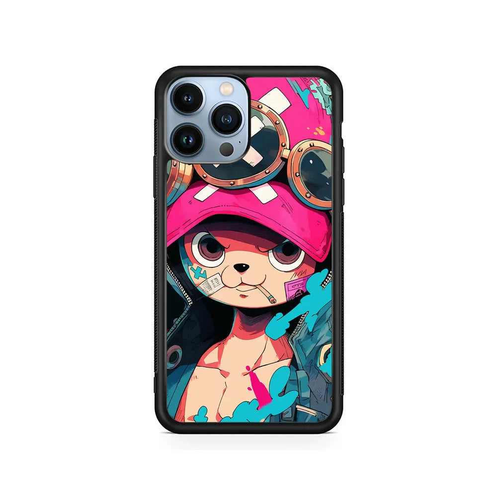 One Piece Bad Chopper iPhone 13 Pro Case-Rubber / Black (2D Case)-Xtracase