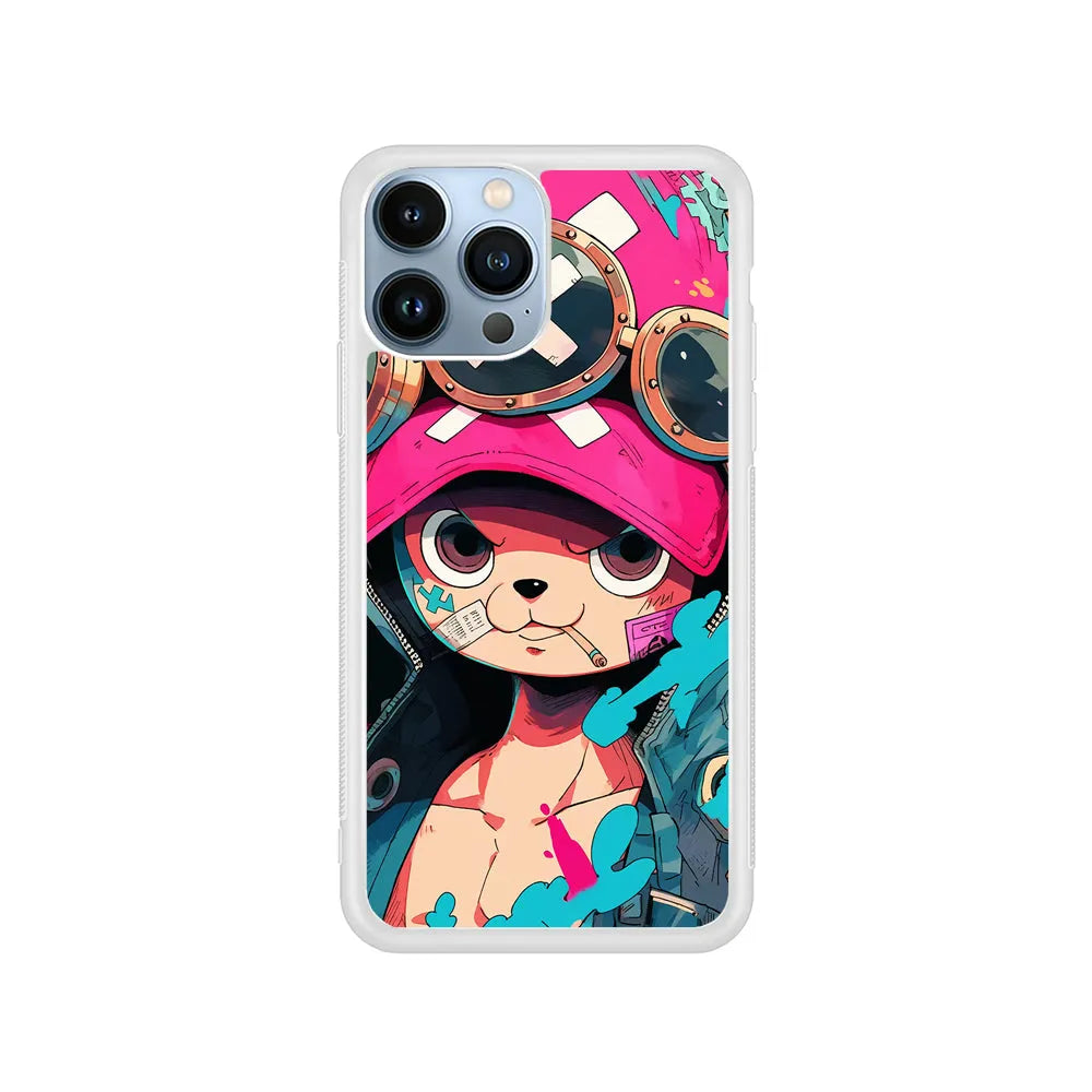 One Piece Bad Chopper iPhone 13 Pro Case-Rubber / White (2D Case)-Xtracase