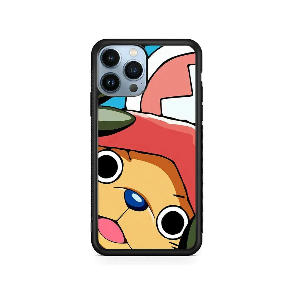 One Piece Chopper Face iPhone 15 Pro Max Case-Rubber / Black (2D Case)-Xtracase