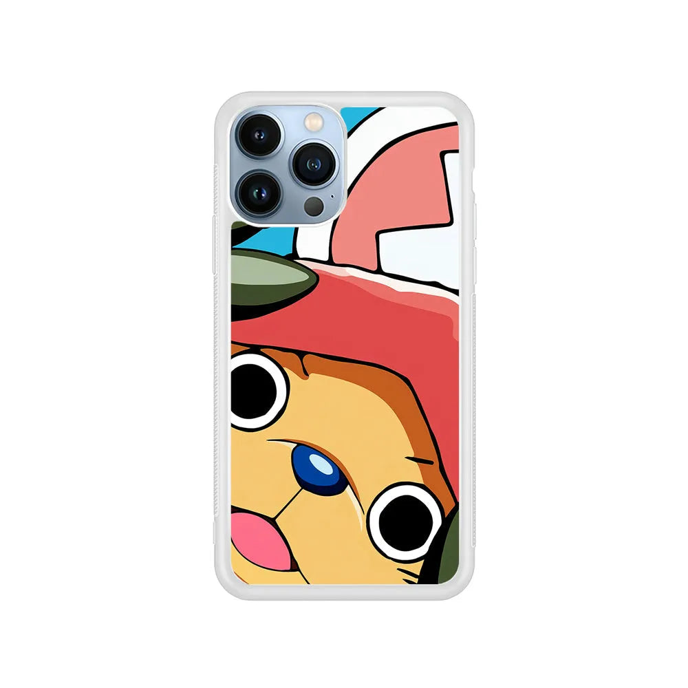 One Piece Chopper Face iPhone 13 Pro Case-Rubber / White (2D Case)-Xtracase
