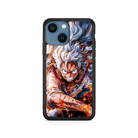 One Piece Luffy Gear 5 iPhone 13 Mini Case-Rubber / Black (2D Case)-Xtracase