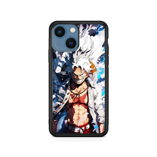 One Piece Luffy Sun God Nika iPhone 13 Mini Case-Rubber / Black (2D Case)-Xtracase