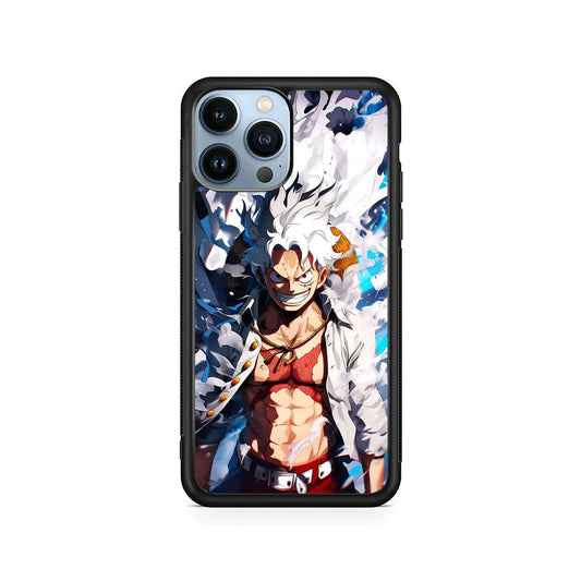 One Piece Luffy Sun God Nika iPhone 13 Pro Case-Rubber / Black (2D Case)-Xtracase