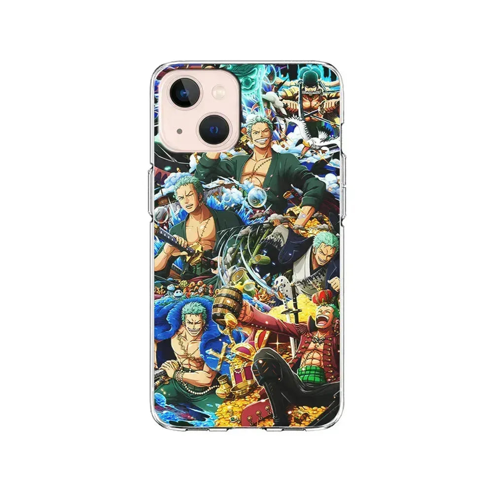 One Piece Roronoa Zoro Aesthetic iPhone 13 Mini Case-Clear Soft Case-Xtracase