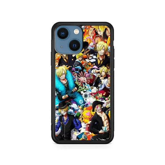One Piece Sanji Aesthetic iPhone 13 Mini Case-Rubber / Black (2D Case)-Xtracase