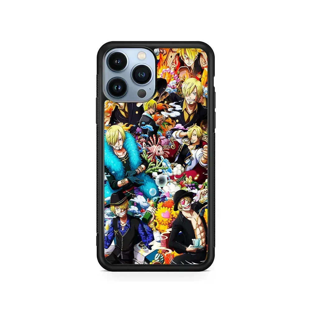 One Piece Sanji Aesthetic iPhone 15 Pro Max Case-Rubber / Black (2D Case)-Xtracase